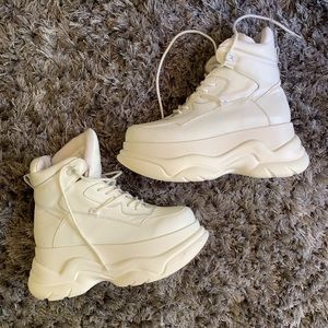 Jeffrey Campbell Cream High-Top Sneakers